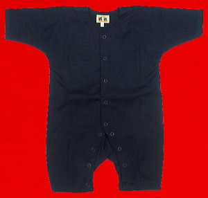 義若オリジナルのお祭りロンパース 綿紬 濃紺